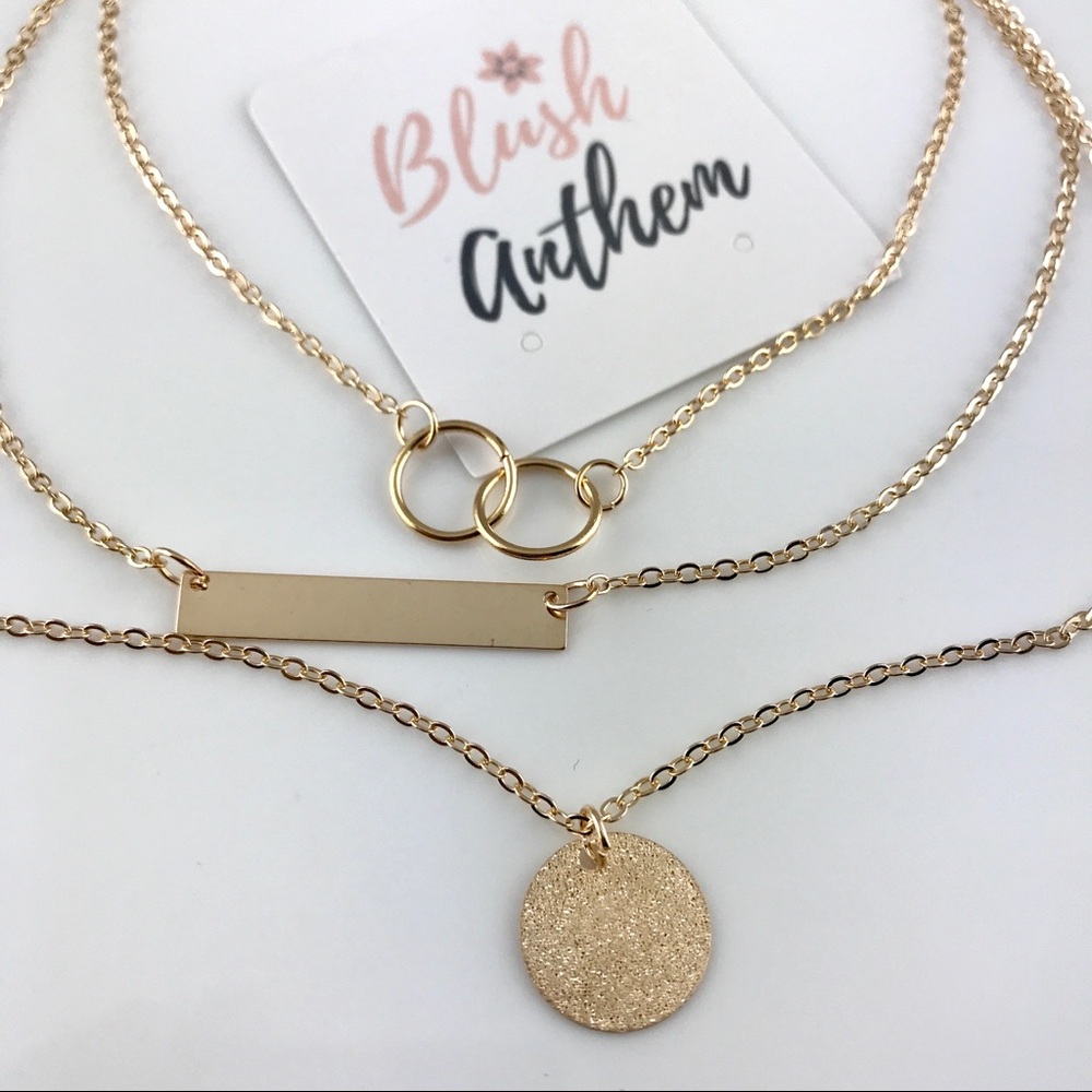 3 for $25⚡️double circle bar coin necklace - Picture 5 of 8